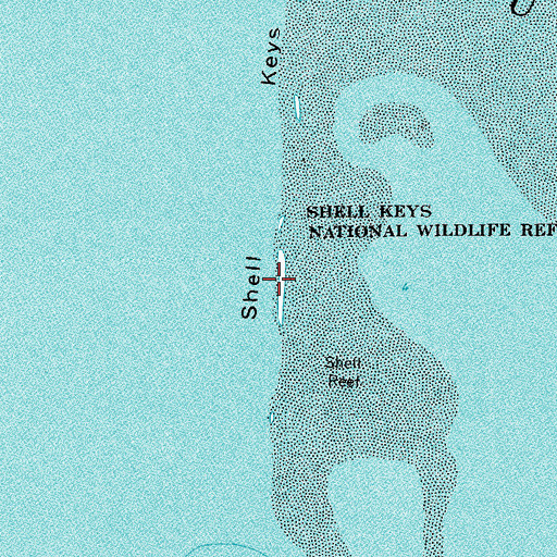 Topographic Map of Shell Keys National Wildlife Refuge, LA