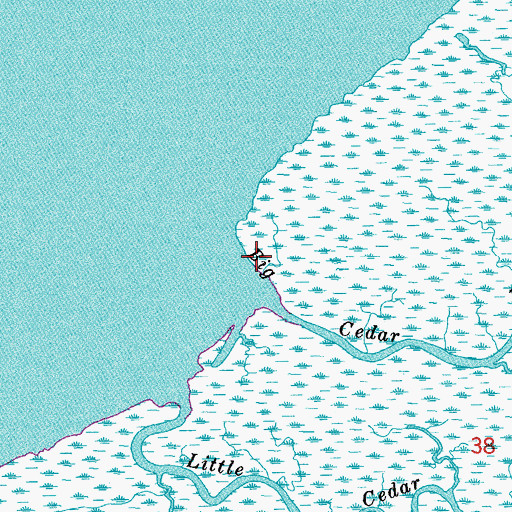 Topographic Map of Big Cedar Bayou, LA