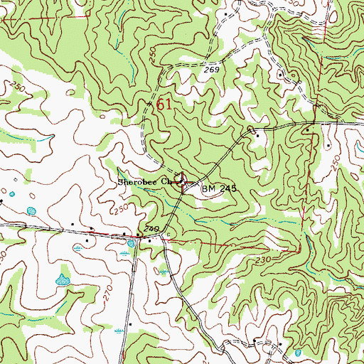 Topographic Map of Sherobee Church, LA