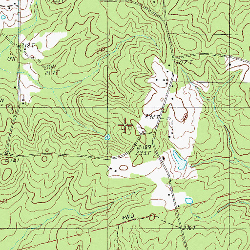 Topographic Map of Shiloh Cemetery, LA