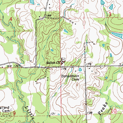 Topographic Map of Shiloh Church, LA