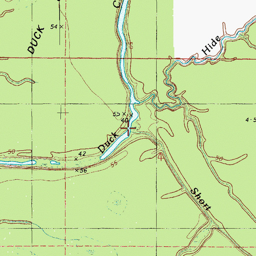 Topographic Map of Short Bayou, LA