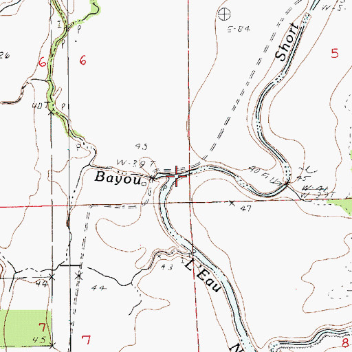 Topographic Map of Short Fork, LA