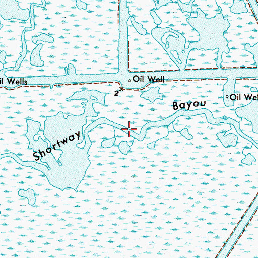 Topographic Map of Shortway Bayou, LA