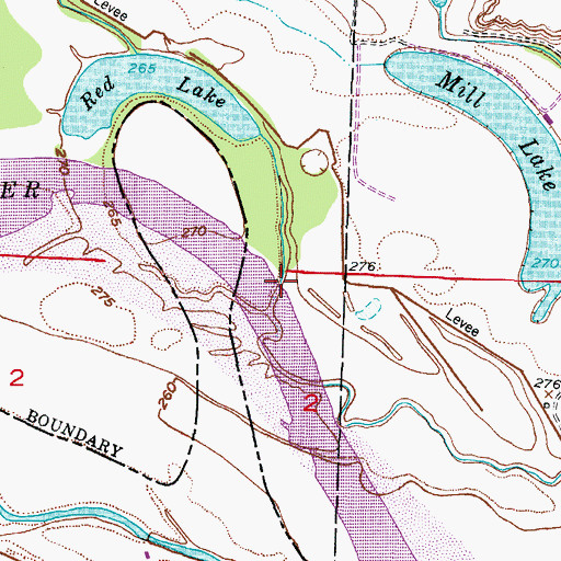 Topographic Map of Red Branch, AR