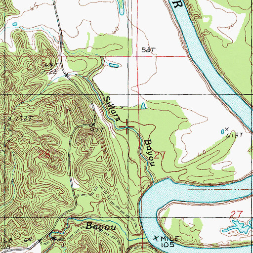 Topographic Map of Sillars Bayou, LA