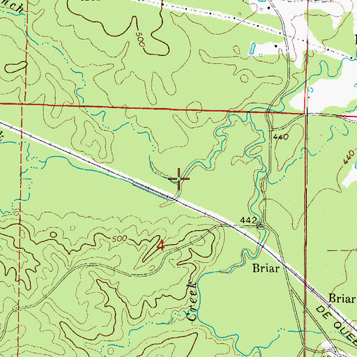 Topographic Map of Red Branch, AR