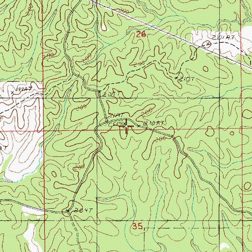 Topographic Map of Siloam Cemetery, LA