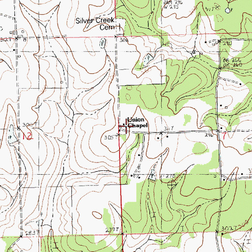 Topographic Map of Silver Creek Church, LA