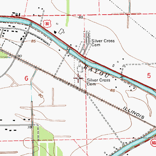 Topographic Map of Memorial Park Cemetery, LA
