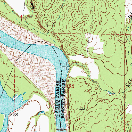 Topographic Map of Silver Lake Creek, LA