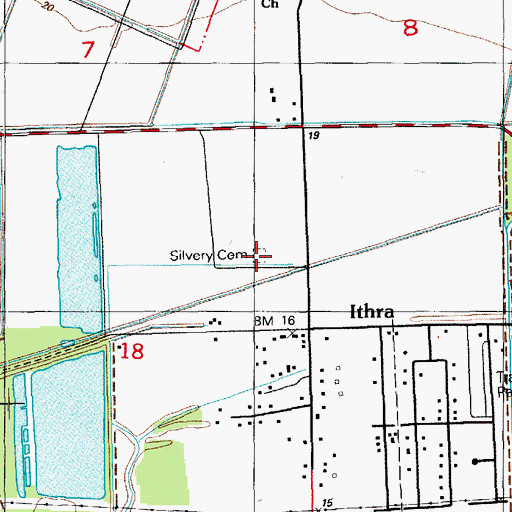 Topographic Map of Silvery Cemetery, LA