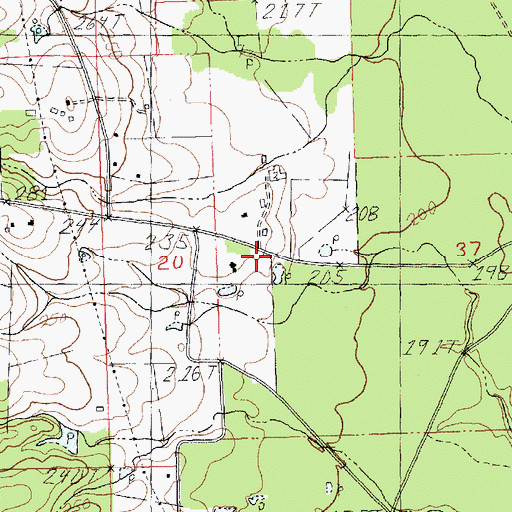 Topographic Map of Simmons Cemetery, LA