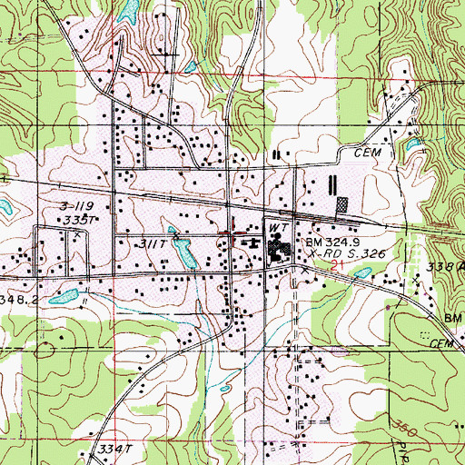 Topographic Map of Simsboro, LA