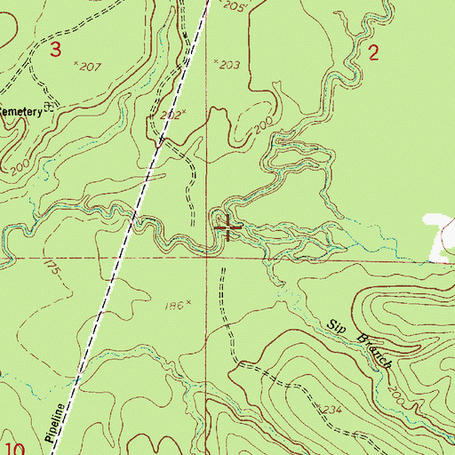 Topographic Map of Sip Branch, LA