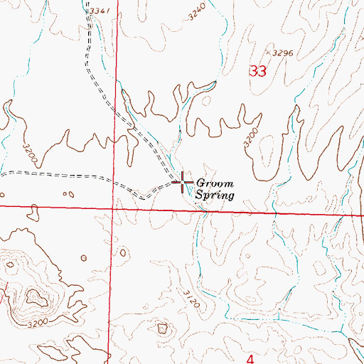 Topographic Map of Groom Spring, AZ