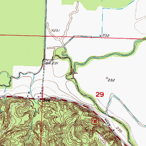 Topographic Map of Red Chute, AR