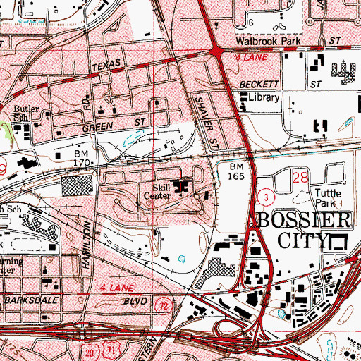 Topographic Map of Skill Center, LA