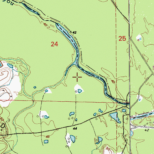 Topographic Map of Slash Bayou, LA