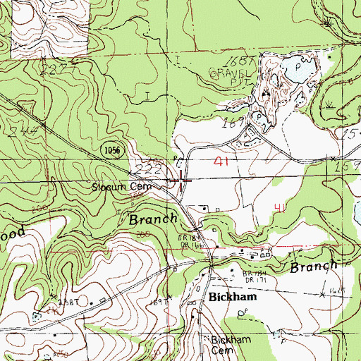 Topographic Map of Slocum Cemetery, LA