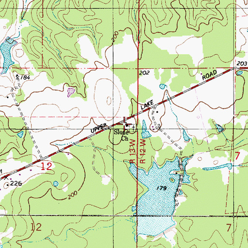 Topographic Map of Slone Church, LA
