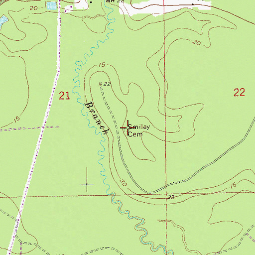 Topographic Map of Smiley Cemetery, LA