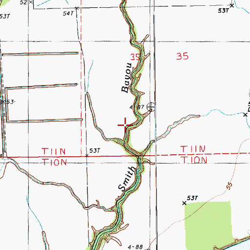 Topographic Map of Smith Bayou, LA