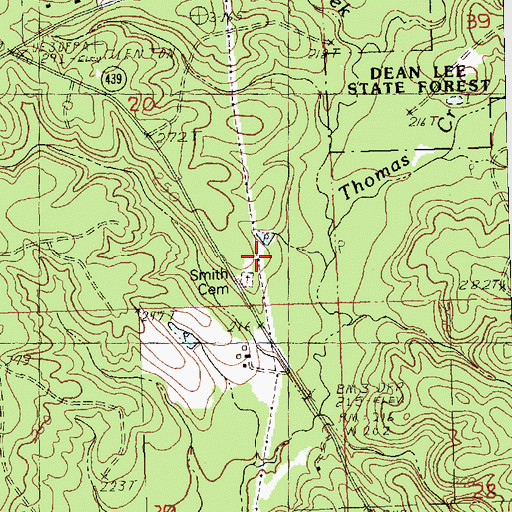 Topographic Map of Smith Cemetery, LA