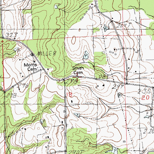 Topographic Map of Smith Cemetery, LA