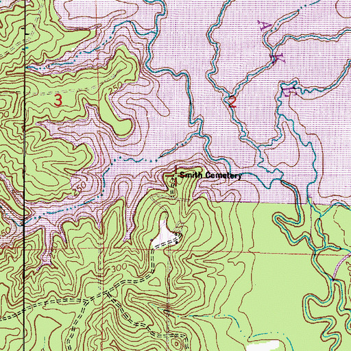 Topographic Map of Smith Cemetery, LA