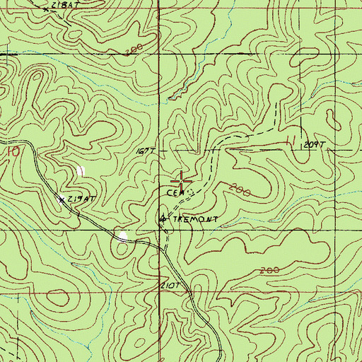 Topographic Map of Smith Cemetery, LA
