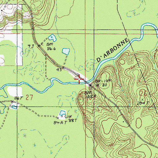 Topographic Map of Smith Creek, LA