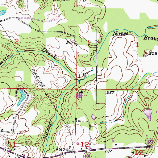 Topographic Map of Smith Creek, LA