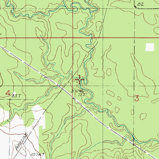 Topographic Map of Smith Gully, LA