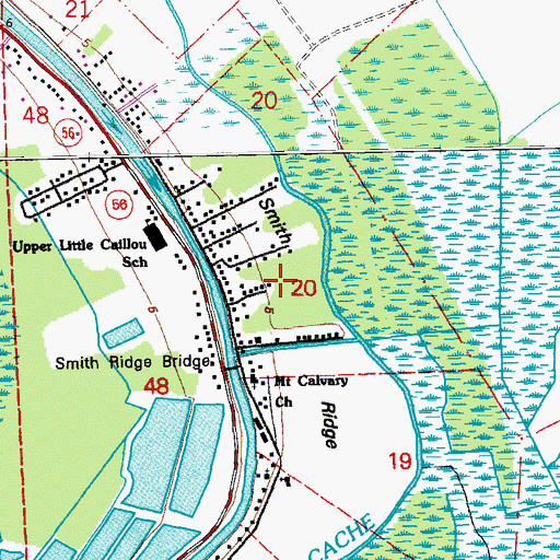 Topographic Map of Smith Ridge, LA