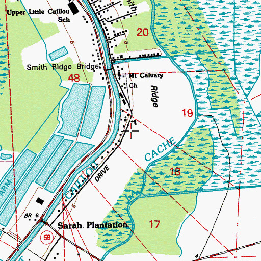 Topographic Map of Smith Ridge School (historical), LA