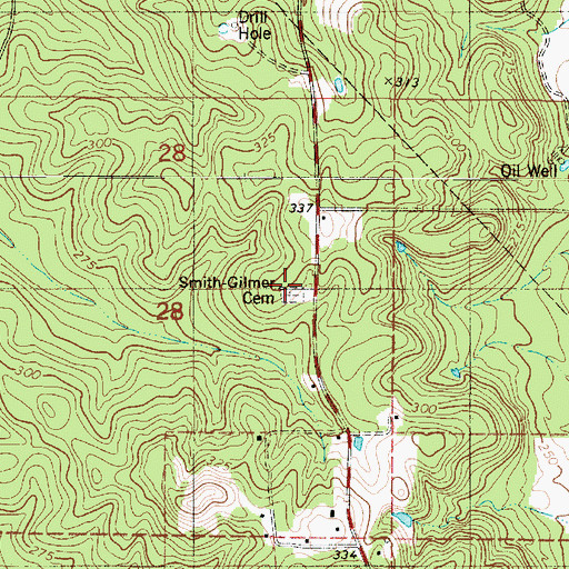 Topographic Map of Smith-Gilmer Cemetery, LA