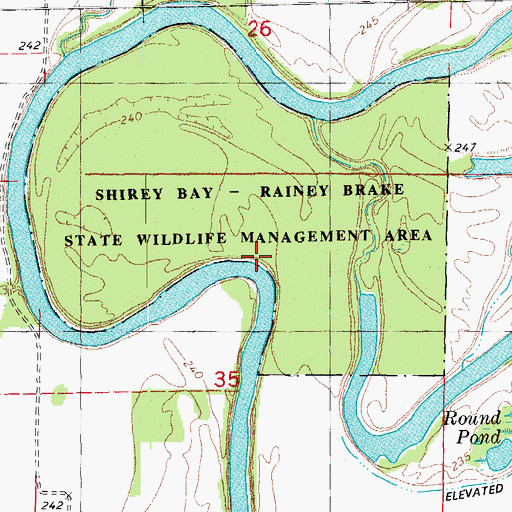 Topographic Map of Red Fox Bend, AR