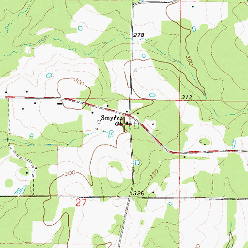 Topographic Map of Smyrna Church, LA