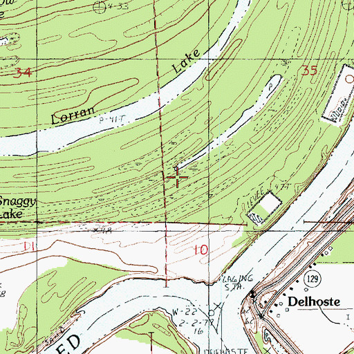Topographic Map of Snaggy Lake, LA