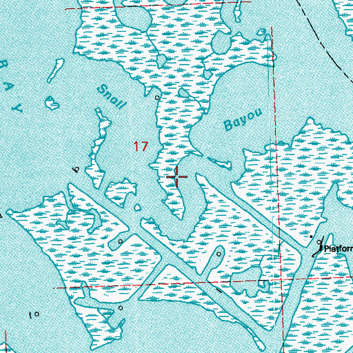 Topographic Map of Snail Bayou, LA