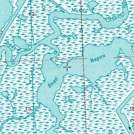 Topographic Map of Snail Bayou, LA