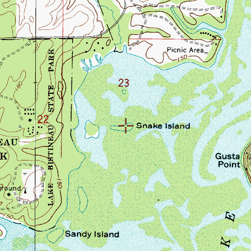 Topographic Map of Snake Island, LA