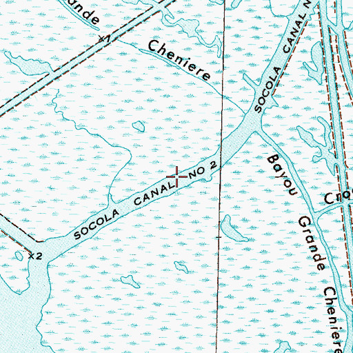 Topographic Map of Socola Canal Number Two, LA