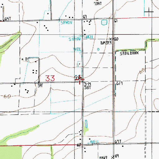 Topographic Map of Sonnier Cemetery, LA