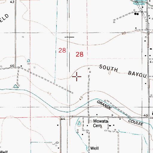 Topographic Map of South Bayou Mallet Oil and Gas Field, LA