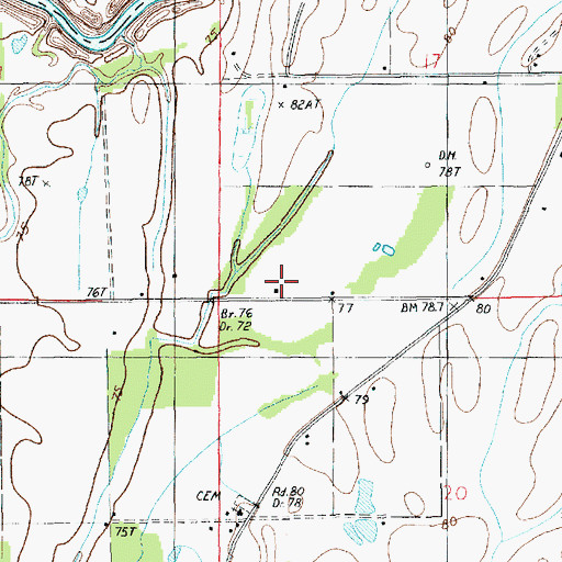 Topographic Map of South Big Creek Oil Field, LA