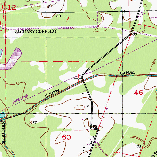Topographic Map of South Canal, LA