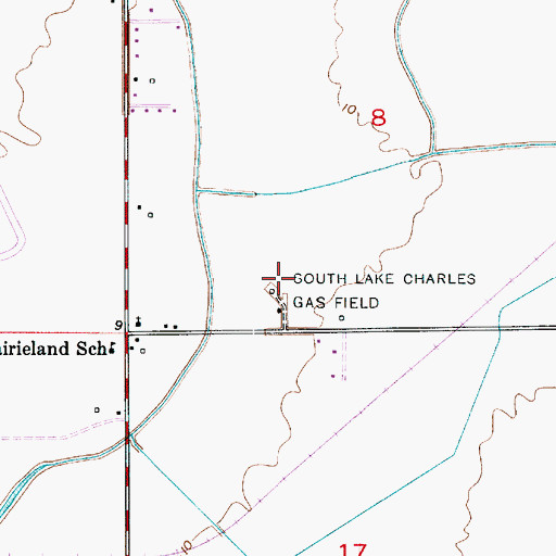 Topographic Map of South Lake Charles Gas Field, LA