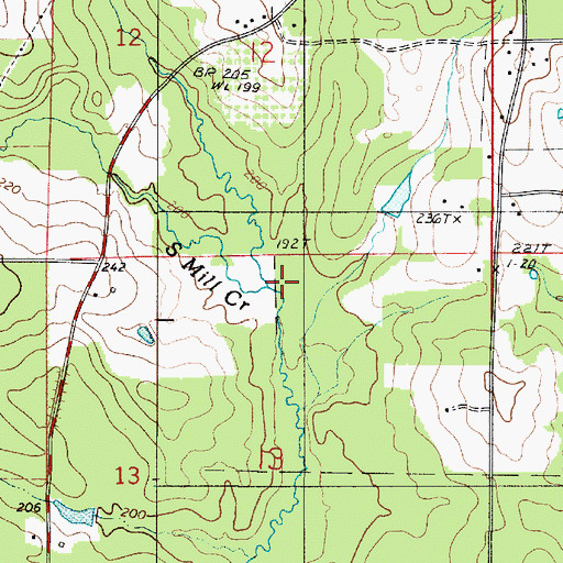 Topographic Map of South Mill Creek, LA